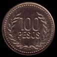 100 pesos colombianos reverso
